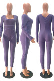 purple Street Pit Article Fabrics O Neck Jumpsuits