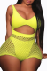 Yellow Sexy Solid Hollowed Out Split Joint Swimwears