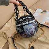 White Fashion Casual Patchwork Basketball Crossbody Bag