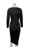 Red Sexy Solid Hollowed Out V Neck Wrapped Skirt Dresses