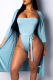 Baby Blue Sexy Solid Bandage Patchwork Swimwears