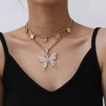 Gold Fashion Casual Butterfly Necklace