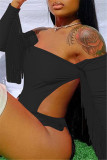 Orange Fashion Sexy Solid Tassel Hollowed Out Swimwears