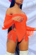 Orange Fashion Sexy Solid Tassel Hollowed Out Swimwears