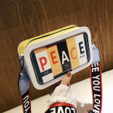 Red Fashion Casual Patchwork Letter Print Red Crossbody Bag