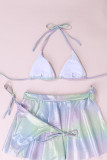 Gradient Color Sexy Gradual Change Solid Swimwears 3 piece