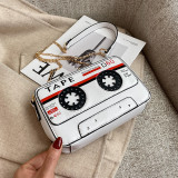 White Fashion Casual Letter Print Messenger Bag