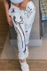White Fashion Casual Adult Print Loose Bottoms