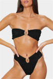 Green Fashion Sexy Solid Backless Swimwears