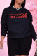 Black Fashion Casual Letter Print Basic O Neck Tops