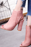 Pink Sexy Street Hollowed Out Patchwork Opend Out Door Shoes
