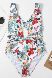 Pink Sexy Print Split Joint Swimwears