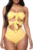 Red Sexy Dot Hollowed Out Swimwears