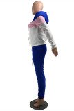Red Fashion Casual Patchwork Basic Hooded Collar Long Sleeve Two Pieces