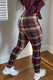 Multicolor Casual Plaid Print Patchwork Straight Low Waist Bottoms