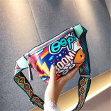 Red Fashion Casual Graffiti Print Chest Bag