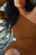 Brownness Sexy Solid Hollowed Out One Shoulder Wrapped Skirt Dresses