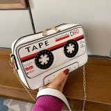 White Fashion Casual Letter Print Messenger Bag