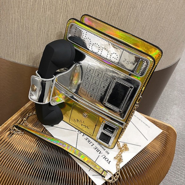 Gold Fashion Patchwork Crossbody Bag