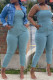 Blue Sexy Solid Chlorine Sleeveless Slip Jumpsuits