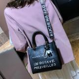 Silver Fashion Casual Letter Print Messenger Bag