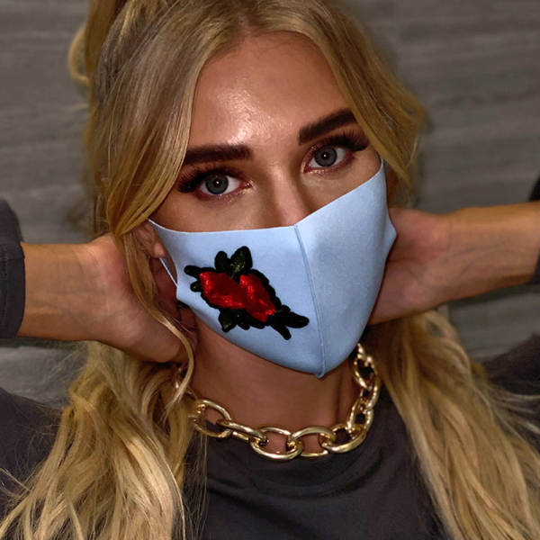 Light Blue Fashion Casual Print Face Protection