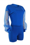 Pink Fashion Casual Solid Patchwork O Neck Long Sleeve Two Pieces