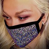 Black Fashion Hot Drilling Decorative White Face Mask