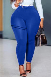 Red Casual Sportswear Solid Basic Skinny High Waist Trousers