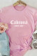 Pink Fashion Casual Letter Print Basic O Neck Tops