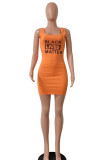 Orange Street Spaghetti Strap Sleeveless Slip Sheath Mini Print Character Dresses