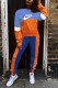 Orange Fashion Casual Print Patchwork O Neck Long Sleeve Two Pieces