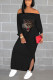 Black Work Daily Solid Patchwork Bateau Neck Pencil Skirt Dresses