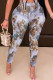 Grey Sexy Print Regular Mid Waist Pencil Bottoms