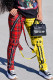 Red Casual Plaid Straight High Waist Bottoms