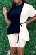 White Fashion Casual Solid Patchwork O Neck Long Sleeve Two Pieces