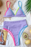 Multicolor Fashion Sexy Patchwork Backless Swimwears