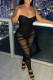 Black Fashion Sexy Patchwork Solid Backless Spaghetti Strap Skinny Jumpsuits