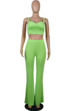 White Sexy Solid Patchwork Spaghetti Strap Sleeveless Two Pieces