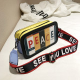 Red Fashion Casual Patchwork Letter Print Red Crossbody Bag