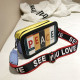 Black Fashion Casual Patchwork Letter Print Red Crossbody Bag
