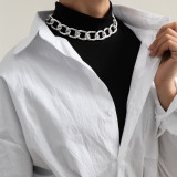 Silver Fashion Street Geometric Solid Necklaces