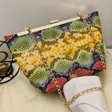 Yellow Fashion Print Chain Strap Messenger Bag