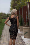 Black Sexy Sleeveless O neck Slim Dress Knee-Length Club Dresses