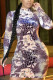 Snake Print Sexy Print O Neck Pencil Skirt Dresses