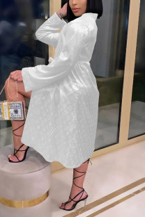 White Fashion Sexy Print Nightdress