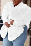 White Sexy Solid fur Outerwear