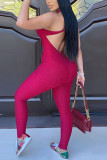 Red Fashion Sexy Backless Sleeveless Hanging neck Jumpsuits