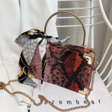 Red Fashion Patchwork Print Chain Strap Red Crossbody Bag