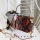 Red Fashion Patchwork Print Chain Strap Red Crossbody Bag